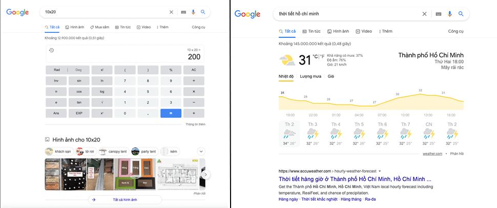 Ví dụ về Snippets Do Google Sở Hữu